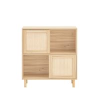 aparador recibidor con puerta y 2 estantes madera beige