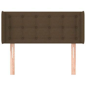 Cabecero Cama Mueble De Dormitorio De Tela Oscuro 93 X 16 X 78/88 Cm Marrón M02_0007711