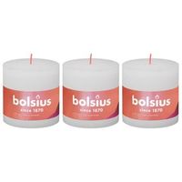 velas rusticas shine 3 unidades blanco turbio 100x100 mm bolsius