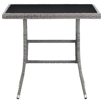 Mesa De Jardín，mesa Para Exteriores，mesa De Patio Ratán Sintético Gris 80x80x74 Cm