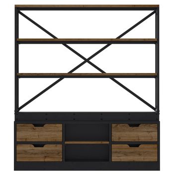 Librería de madera y metal 160 cm