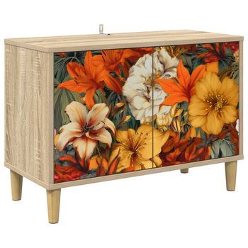 Mueble De Tv Gennep 69 X 33 X 50 Cm Sonoma Madera De Ingeniería Vidaxl