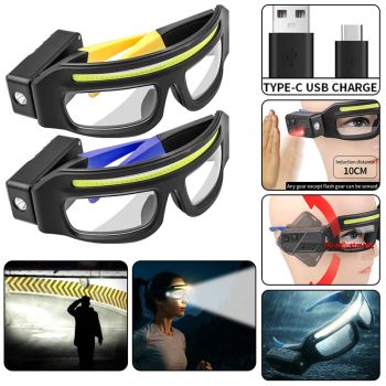 Linterna frontal resistente al agua XTE sensible al tacto con carga tipo C, gafas multifuncionales, luz de advertencia compacta, diseño portátil