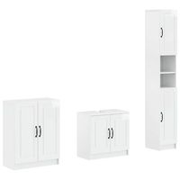 juego de armarios de bano de 3 piezas utrecht blanco brillante vidaxl