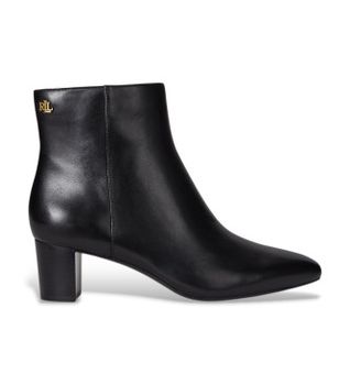 Lauren Ralph Lauren para mujer. 802967842001 Botines de Piel bruñida Demi negro (36), 3 a 5cm, Cremallera, Casual