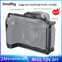 jaula de camara smallrig para fujifilm x-h2  x-h2s plataforma de camara de fabricacion de video de aleacion de aluminio con rieles nato placa de liberacion rapida -3934