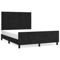 cama doble  cama para adultos  estructura de cama con cabecero de terciopelo negro 140x200 cm