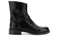 botines de piel con hebilla envuelta black 39