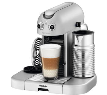 NESPRESSO 11335 Nespresso GranMaestria Coffee Machine & Aeroccino - Silver, Silver