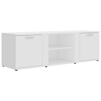 Mueble De Tv Madera Contrachapada Blanco 120x34x37 Cm Vidaxl