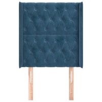 cabecero cama mueble de dormitorio con orejas de terciopelo oscuro 83 x 16 x 118128 cm azul m020003738