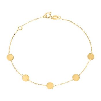 Pulsera plaqueta para mujer en oro de 9 quilates