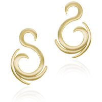 jorge revilla pendientes pendientes organicos en forma de s de plata con bano de oro 18k para mujer