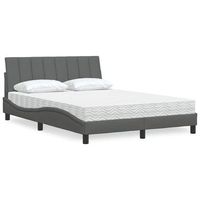 cama matrimonial  cama para adultos  cama con colchon tela gris oscuro 140x200 cm cfw3677773