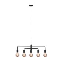 lampara colgante de arana negro para techo con 5 brazos orientables