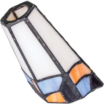 Tulipa tiffany de cristal blanco con azul y naranja d.7xalt.11cm, para g9