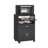 aparador auxiliar de almacenamiento para microondas con ruedas armario de cocina con 2 puertas 2 estantes y un cajon 59 x 40 x 92 cm negro fsb09-sch sobuy es