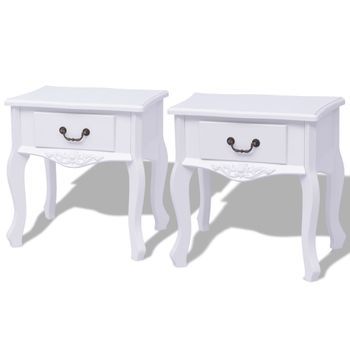 Mesitas De Noche 2 Unidades Mdf Blanca Vidaxl