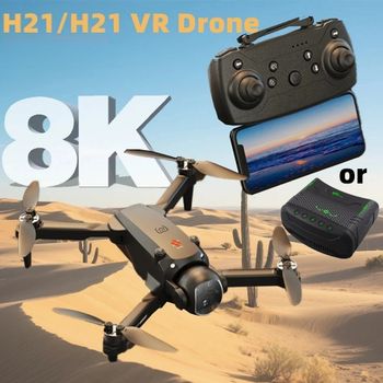 Dron H21/H21 VR original, 8K profesional HD, cámara dual, control remoto con pantalla, motor sin escobillas, cuadricóptero, juguete.