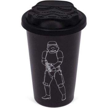 Vaso De Viaje Original Stormtrooper Star Wars Negra Cerámica 275 Mls