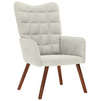 Sillón De Relax De Terciopelo Crema Vidaxl