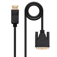 conversor nano cable displayport a dvi dpm - dvim 20m negro