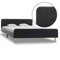 estructura de cama de arpillera gris oscuro 140x200 cm vidaxl
