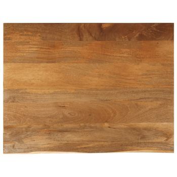 Tablero De Mesa Borde Natural Madera Maciza Mango 90x80x3,8 Cm Vidaxl