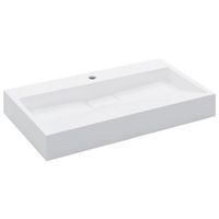 lavabo de bano moderno  lavabo 80x46x11 cm resina mineralmarmol blanco