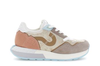 zapatillas de running de terciopelo con inserciones de ante multi taupe 36