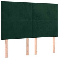 pack 4 uds cabeceros cama  panel de cabeceras terciopelo verde oscuro 72x5x7888 cm