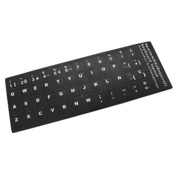 Etiquetas Adhesivas Negras para Convertir Teclado en Idioma Castellano