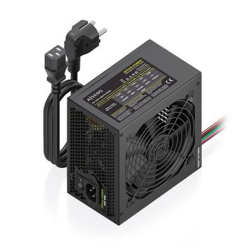 Fuente de alimentación AISENS ASPC-500ATX-PSEBK 500W CE RoHS botón encendido