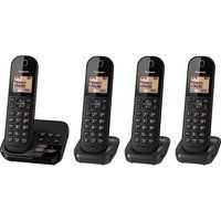 panasonic kx-tgc424eb cordless phone with answering machine - quad handsets
