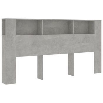 Mueble Cabecero Cama | Panel De Cabecera Gris Hormigón 200x18,5x104,5 Cm