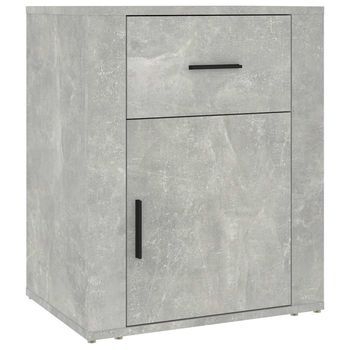 Mesita De Noche Mesilla De Noche - Madera Contrachapada Gris Hormigón 50x36x60 Cm Mc8022