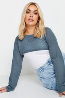 yours calentador de brazos de punto azul mujer curvy y tallas grandes yours