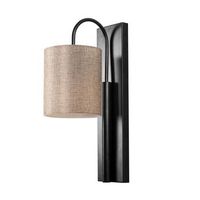 lampara de pared baston-3461 crema negro hierro tela 14x20x42 cm