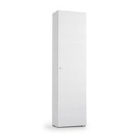columna polivalente para bano con una puerta efecto madera blanca