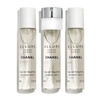 allure homme sport eau de toilette vaporizador de viaje recargable 3x20ml recarga