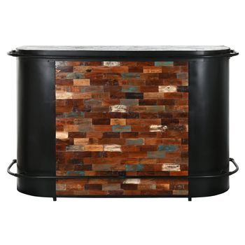 Mueble Bar Metal Madera 165x60x106 Negro