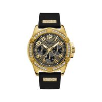 guess reloj hombre caja de acero pulsera silicona de color negro resistente al agua 10 atm w1132g1