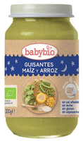 babybio tarrito buenas noches guisantes maiz y arroz 200 gr