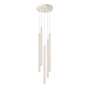 Lámpara colgante vacu beige, 5 luces