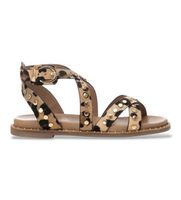 carmela para mujer 16239302-leopardo sandalias de piel 162393 marron 36 plano hebilla casual animal print