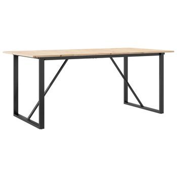 Mesa De Comedor | Mesa De Cocina Marco O Madera Maciza Pino Y Acero 180x90x75cm