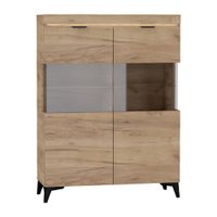 vajillero 2 puertas con led paneles laminados madera