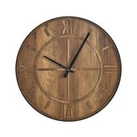 reloj de pared con numeros romanos estilo rustico reloj decorativo marron saulges