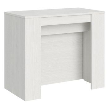 Consola extensible 90x48/296 cm efecto madera fresno blanco