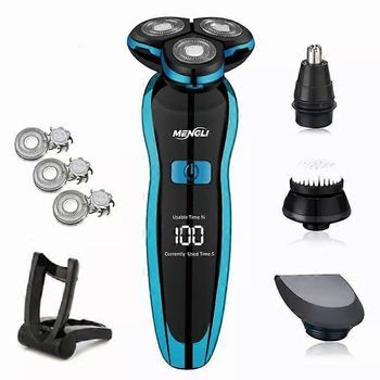 Afeitadoras Eléctrica, Rotativa, Eléctrica, Recortadora De Barba, Máquina De Afeitar Recargable Para Hombres, Uso Doble En Seco Y Húmedo, Resistente Al Agua